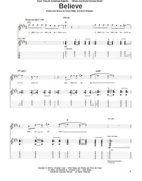 open zoom image for Believe - Guitar TAB, New, Main