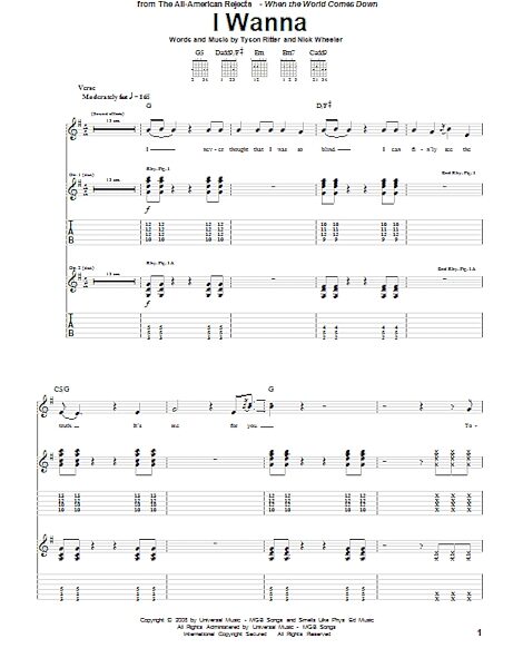 open zoom image for I Wanna - Guitar TAB, New, Main