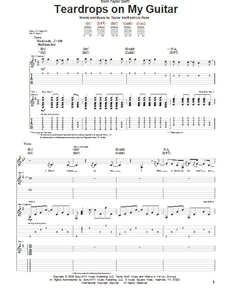 open zoom image for Teardrops On My Guitar - Guitar TAB, New, Main