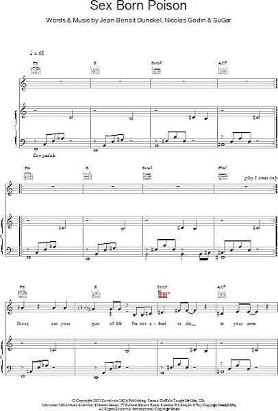 open zoom image for Sex Born Poison - Piano/Vocal/Guitar, New, Main