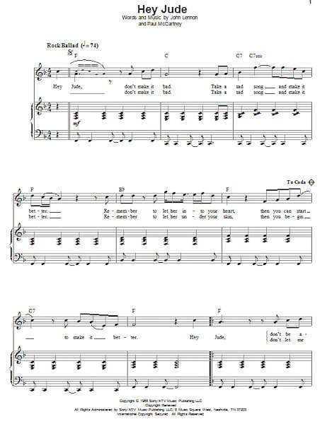 open zoom image for Hey Jude - Piano Vocal, New, Main