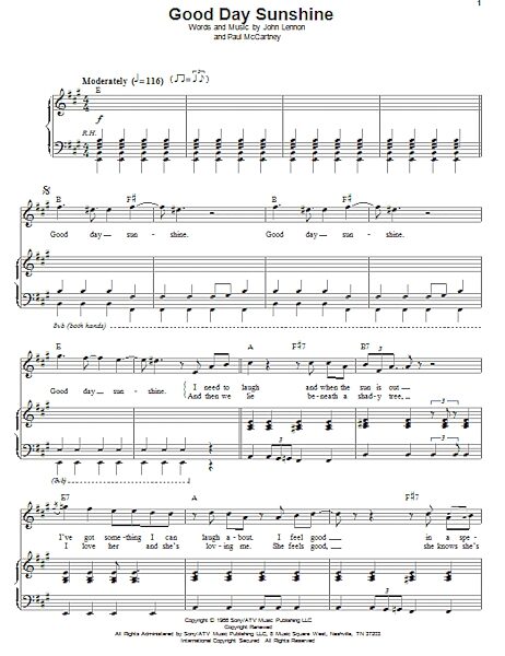 open zoom image for Good Day Sunshine - Piano Vocal, New, Main