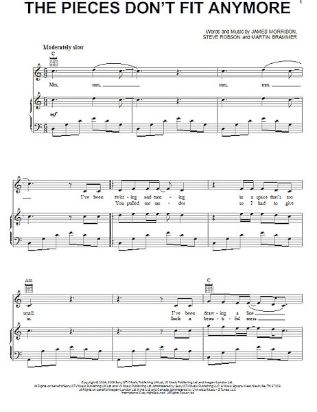 open zoom image for The Pieces Don't Fit Anymore - Piano/Vocal/Guitar, New, Main