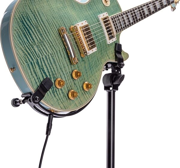 open zoom image for K&M 14765 Electric Guitar Performer Stand, Black, Open Box (Very Good), Action Position Back