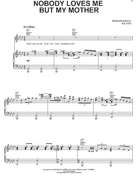 open zoom image for Nobody Loves Me But My Mother - Piano/Vocal/Guitar, New, Main