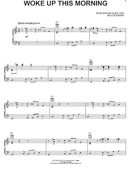open zoom image for Woke Up This Morning - Piano/Vocal/Guitar, New, Main