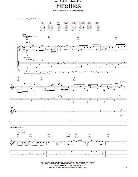 open zoom image for Fireflies - Guitar TAB, New, Main