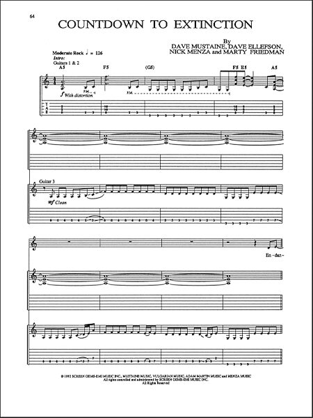 open zoom image for Countdown To Extinction - Guitar TAB, New, Main