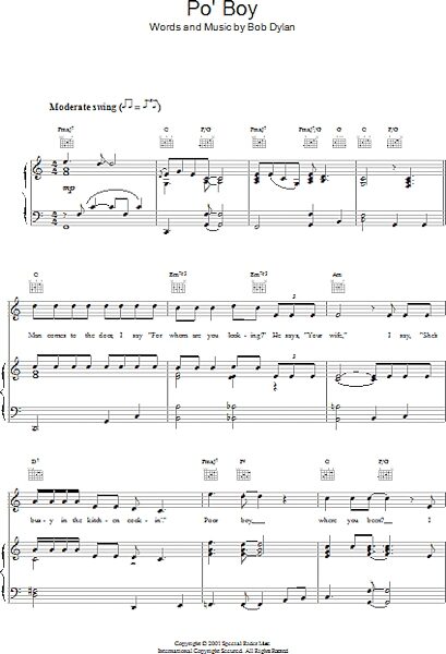 open zoom image for Po' Boy - Piano/Vocal/Guitar, New, Main