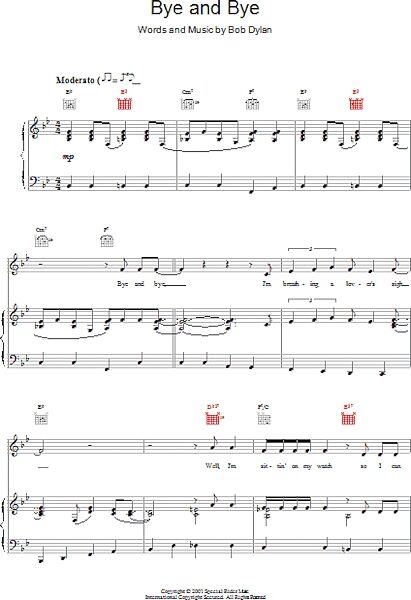 open zoom image for Bye and Bye - Piano/Vocal/Guitar, New, Main