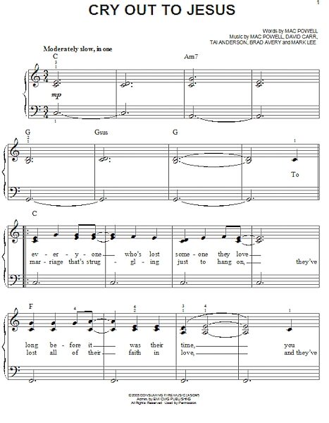 open zoom image for Cry Out To Jesus - Easy Piano, New, Main
