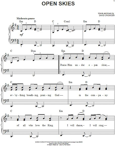 open zoom image for Open Skies - Easy Piano, New, Main