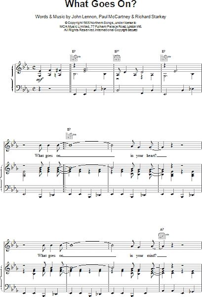 open zoom image for What Goes On? - Piano/Vocal/Guitar, New, Main