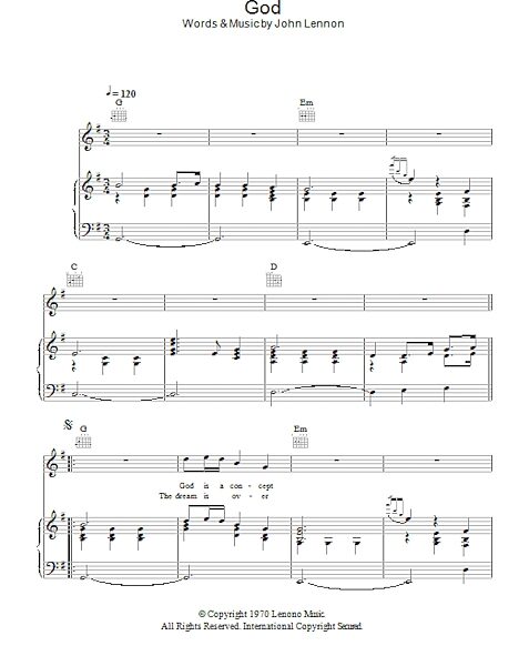 open zoom image for God - Piano/Vocal/Guitar, New, Main