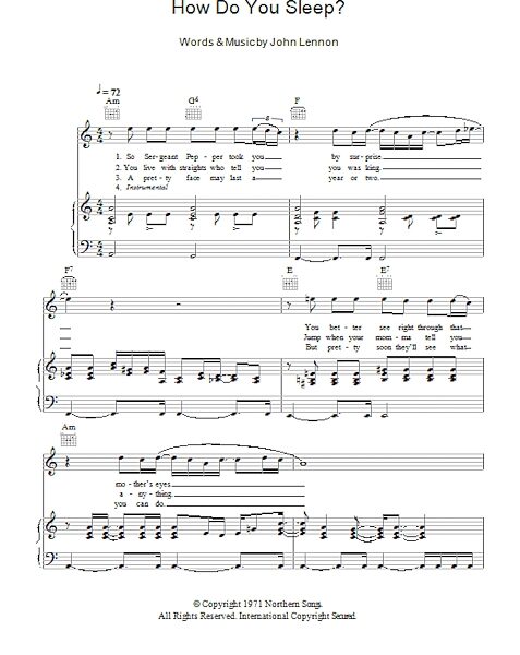 open zoom image for How Do You Sleep? - Piano/Vocal/Guitar, New, Main
