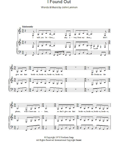 open zoom image for I Found Out - Piano/Vocal/Guitar, New, Main