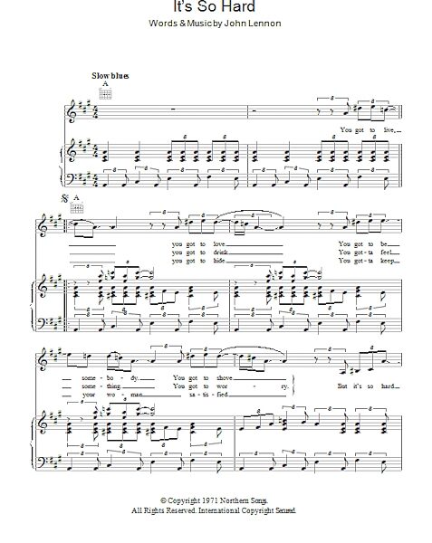 open zoom image for It's So Hard - Piano/Vocal/Guitar, New, Main