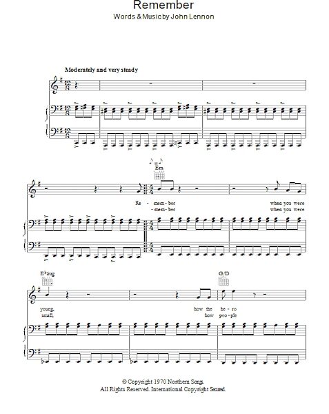 open zoom image for Remember - Piano/Vocal/Guitar, New, Main