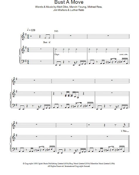 open zoom image for Bust A Move - Piano/Vocal/Guitar, New, Main