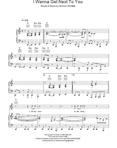 open zoom image for I Wanna Get Next To You - Piano/Vocal/Guitar, New, Main
