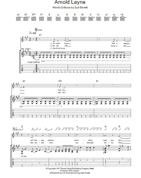open zoom image for Arnold Layne - Guitar TAB, New, Main