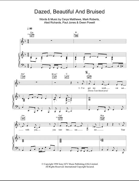 open zoom image for Dazed, Beautiful And Bruised - Piano/Vocal/Guitar, New, Main