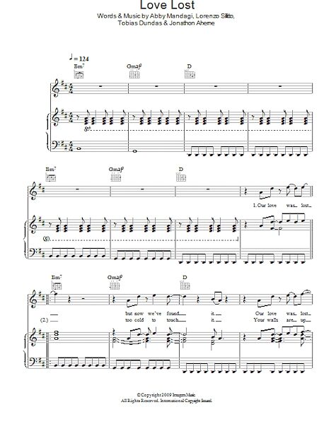 open zoom image for Love Lost - Piano/Vocal/Guitar, New, Main