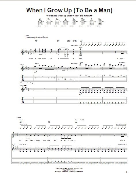 open zoom image for When I Grow Up (To Be A Man) - Guitar TAB, New, Main