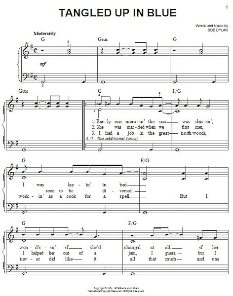 open zoom image for Tangled Up In Blue - Easy Piano, New, Main