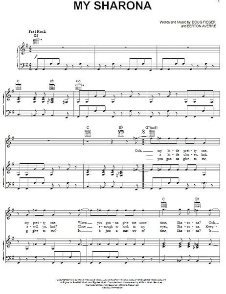 open zoom image for My Sharona - Piano/Vocal/Guitar, New, Main