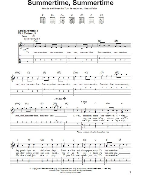open zoom image for Summertime, Summertime - Easy Guitar with TAB, New, Main