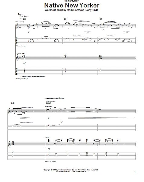open zoom image for Native New Yorker - Guitar TAB, New, Main