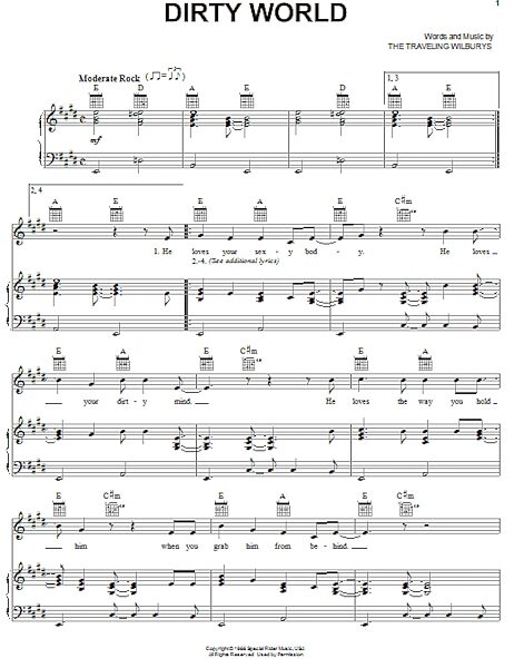 open zoom image for Dirty World - Piano/Vocal/Guitar, New, Main