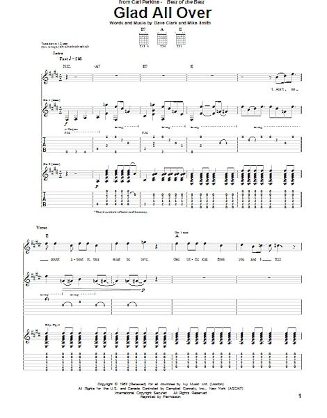 open zoom image for Glad All Over - Guitar TAB, New, Main