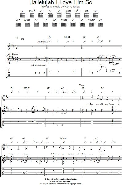 open zoom image for Hallelujah I Love Him So - Guitar TAB, New, Main
