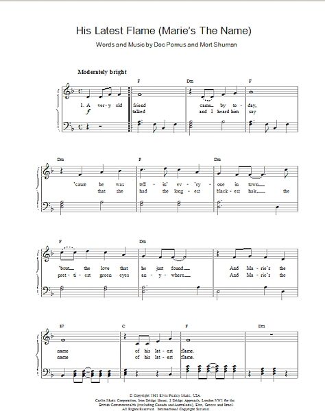 open zoom image for His Latest Flame - Easy Piano, New, Main