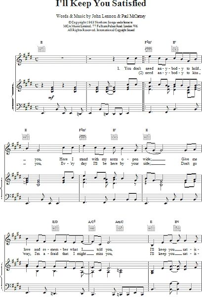 open zoom image for I'll Keep You Satisfied - Piano/Vocal/Guitar, New, Main