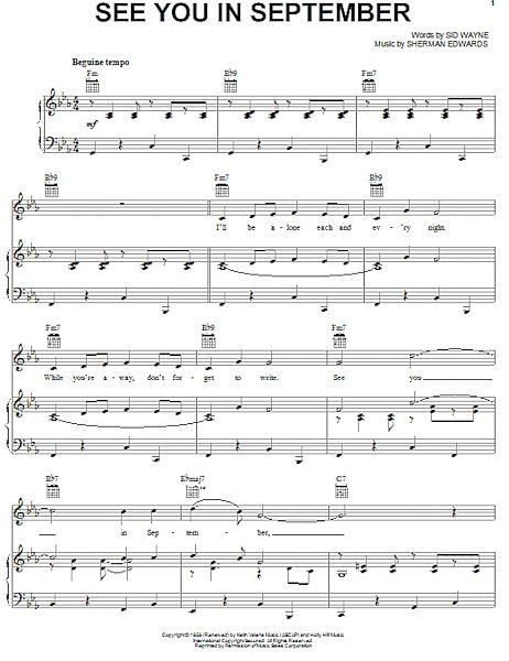 open zoom image for See You In September - Piano/Vocal/Guitar, New, Main