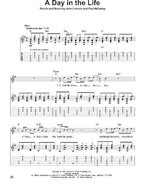 open zoom image for A Day In The Life - Guitar Tab Play-Along, New, Main