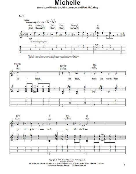 open zoom image for Michelle - Guitar Tab Play-Along, New, Main