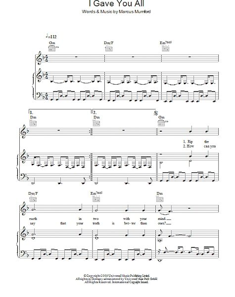 open zoom image for I Gave You All - Piano/Vocal/Guitar, New, Main