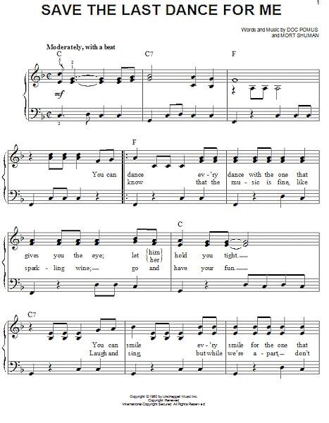 open zoom image for Save The Last Dance For Me - Easy Piano, New, Main