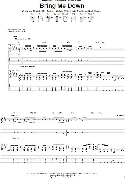 open zoom image for Bring Me Down - Guitar TAB, New, Main