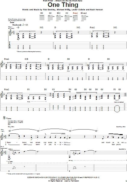 open zoom image for One Thing - Guitar TAB, New, Main