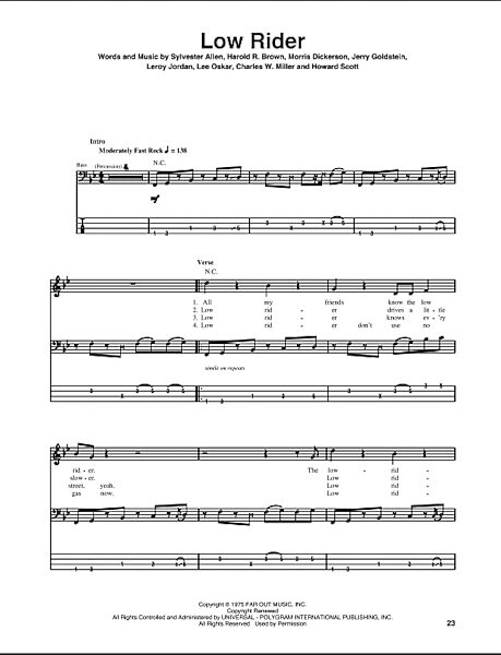 open zoom image for Low Rider - Bass Tab, New, Main