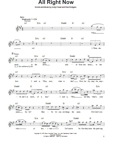 open zoom image for All Right Now - Bass Tab, New, Main