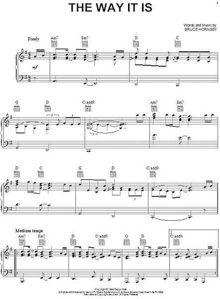 open zoom image for The Way It Is - Piano/Vocal/Guitar, New, Main