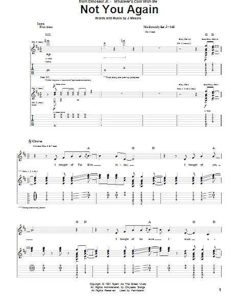 open zoom image for Not You Again - Guitar TAB, New, Main