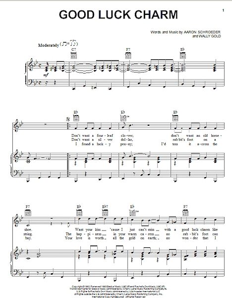 open zoom image for Good Luck Charm - Piano/Vocal/Guitar, New, Main