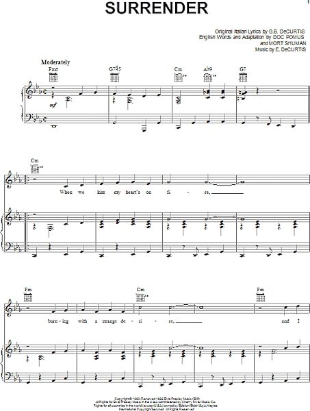 open zoom image for Surrender - Piano/Vocal/Guitar, New, Main